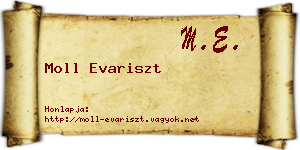 Moll Evariszt névjegykártya